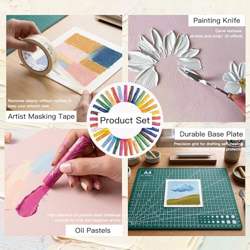 rubens 57 PCS Soft Oil Pastels Kit for Beginner Drawing