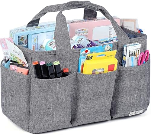 HOMEST Craft Organizer Tote Bag with Multiple Pockets