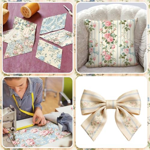 HunnmingRe 20 Pcs 10''x10'' Vintage Spring Floral Quilting Fabric Squares