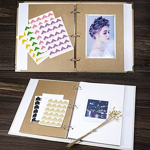 15 Sheets Photo Mounting Corners, FineGood Self Adhesive Paper Picture Sticker for DIY Scrapbook Album Diary Personal Organizer Notebook - 14 Colors