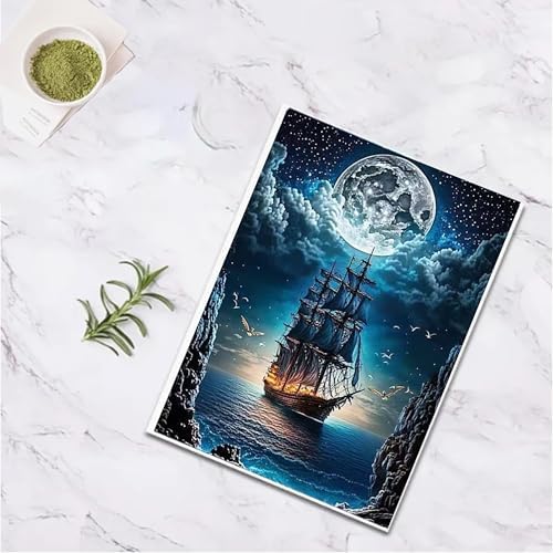 SHONGSHU Diamond Art Kits for Adults-Colorful Starry Forest Landscape Diamond Painting Kits for Adults Beginners, 5D DIY Full Drill Round Rhinestone Gem Art Crafts Paintings for Home Wall Decor (SK3)