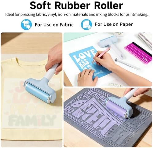TECKWRAP Brayer Roller Set for Vinyl DIY Crafts & Relief Printing - 4 PCS