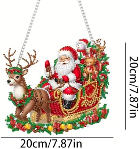 VeGuude Christmas Diamond Art Kits for Adults, DIY Acrylic Hanging Ornament