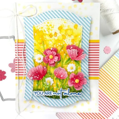 Scrapbooking Die-Cuts, Layer Frame Net Set Metal Cutting Dies for Card Making, Paper Craft Template, Background Embossing Stencils, DIY Album Décor (Flower Set A-6x9.8cm)