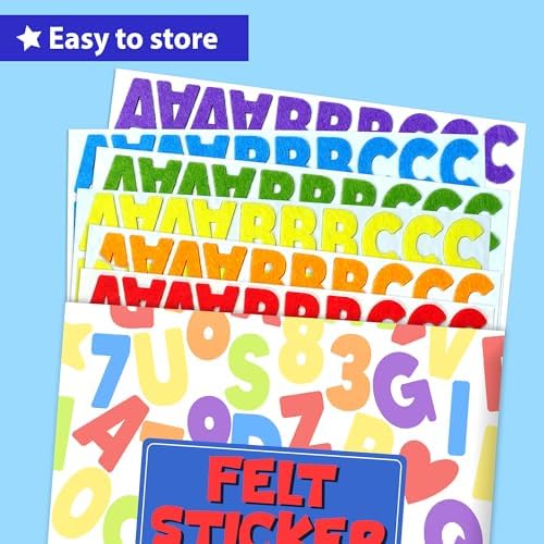 KRAFUN 500+ Felt Letter Stickers No-Mess for Toddlers Ages 3+