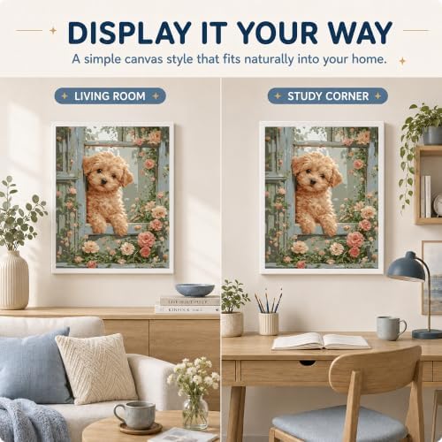 AuraDraw Dog Paint by Numbers Kit for Adults, Dog Paint by Number Kits for Adults, Painting by Number Kits for Wall Decor 16x20 Inch