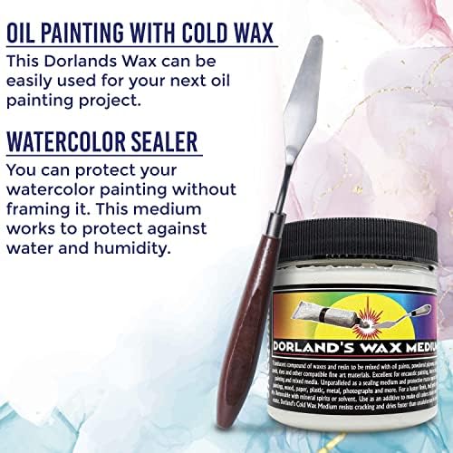 Jacquard 4 oz Dorlands Wax Medium for Watercolor Bundled with Palette Knife