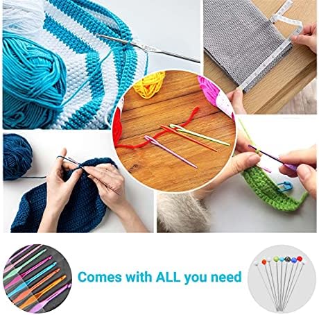 URWOOW 100 Pcs Crochet Hook Set with Yarn Knitting Needles