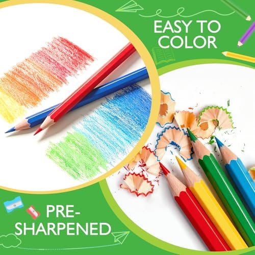 324 Count Colored Pencils Bulk, 18 Assorted Colors, Coloring Pencils Set