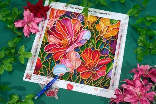 DIAMOND ART CLUB Stained Glass Flower Diamond Art Kits for Adults
