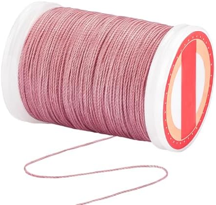 PH PandaHall 131 Yards 0.5mm Waxed Cord Pink Waxed Polyester Thread Pink Waxed String Twine Beading Cord for DIY Bracelet Making Necklace Crafting Jewelry Supplies Macrame Projects