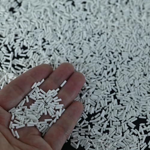 LIKETURE Fake Sprinkles 110g Non-edible Polymer Clay Sprinkles Faux Sprinkle Plastic Sprinkles for Craft Sprinkles Decoration for Resin Filler Slime Add ins Slime Mixed in Shaker Card (White)