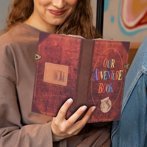 Our Adventure Book Travel Journal & Scrapbook - 164 Page 8.2 * 5.9 inch Scrapbook, Vintage 3D Embossed Photo Album & Travel Diary | Anniversary Wedding Valentine Gift Set for Couples