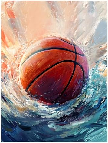Basketball Diamond Art Kits for Adults, Diamond Painting, 12x16 Inch