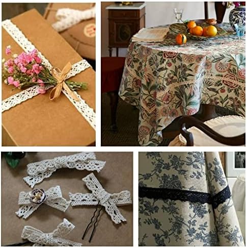 White Lace Ribbon 30 Yards Crochet Lace Trim Cotton Sewing for Crafts, Gift Package Wrapping, Bridal Wedding Decoration, Scrapbooking Supplies