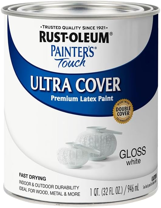 Rust-Oleum Painter’s Touch Latex Brush-On Paint, Gloss White