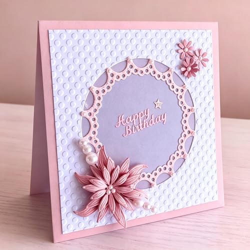 Lapoo Words Cutting Die for Scrapbooking - Durable, Cut Stencils for DIY Scrapbook Photo Album Decorative Paper Card, Card Making Supplies Party Wedding Decorations (Happy Birthday 3.1 x 3.1 in)