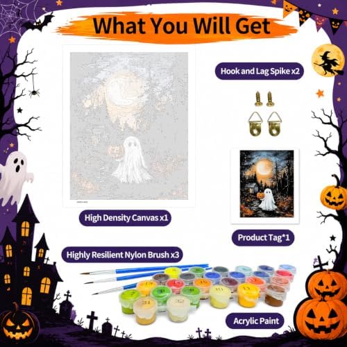 SUJINMEI Halloween Paint by Numbers Kit for Adults Without Frame 16X20 inch
