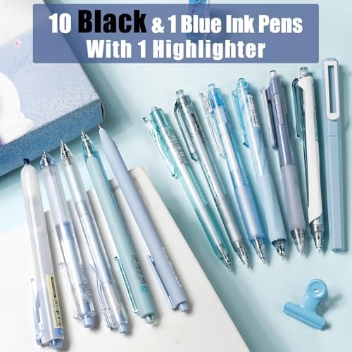 Four Candies Cute Blue Pens, Black Gel Ink, Ocean - 12ct, 0.5mm Fine Point