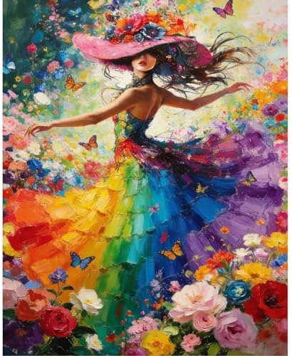 bleihum Paint by Numbers Kit for Adults Colorful Woman 16x20inch