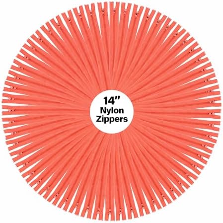 Mandala Crafts 80 PCs Coral Closed-End 14 Inches Nylon Zippers for Sewing