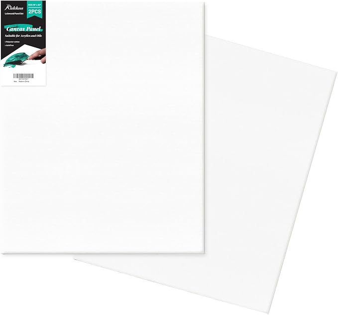 Canvas Boards 2-Pack 16"x20" – Flat Canvas Panels, Primed Polyester | Rigid Flat Panel, Acid-Free Primed Surface, Warp-Resistant Backing, Smooth Painting Texture, Ideal For Acrylic & Oil Painting