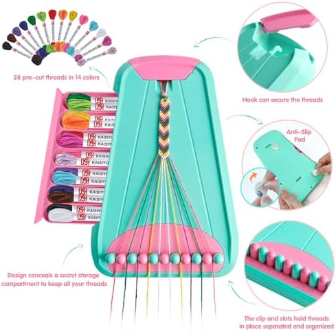 Maynacs Friendship Bracelet Making Kit for Girls 8-12, 28 Pre-Cut Threads