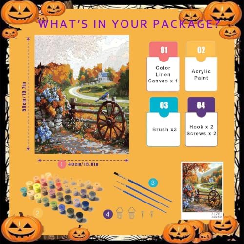 Autumn Scenery Paint by Numbers for Adults - Landscape Paint by Number