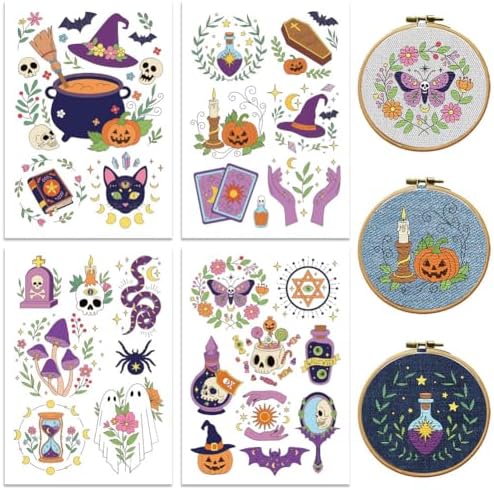 peacoblue Halloween Witchcraft Stick and Stitch Embroidery Patterns