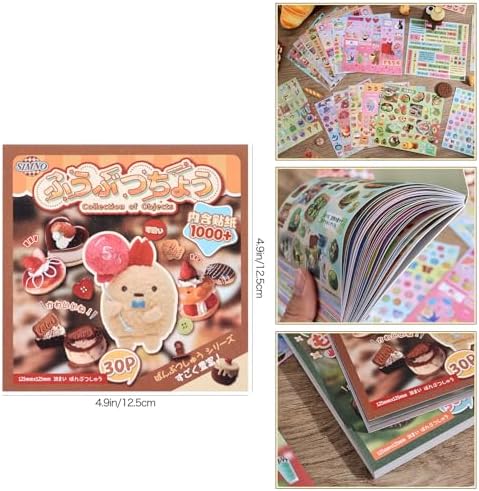 Girl's Japanese Retro Sticker Book, 1000+ Cute Comics Style Food Stickers, for DIY Scrapbooking Journaling Handbook Decoration
