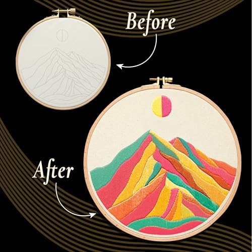 Unwynd Embroidery Kit Landscape for Adults and Beginners,Cross Stitch Craft