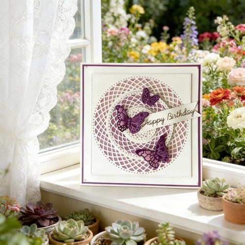 Cutting Dies Metal Stencils Scrapbooking Tools DIY Embossing Template for Paper Card Making Album Arts Crafts Supplies (Lace Circular Frame-12x12cm)