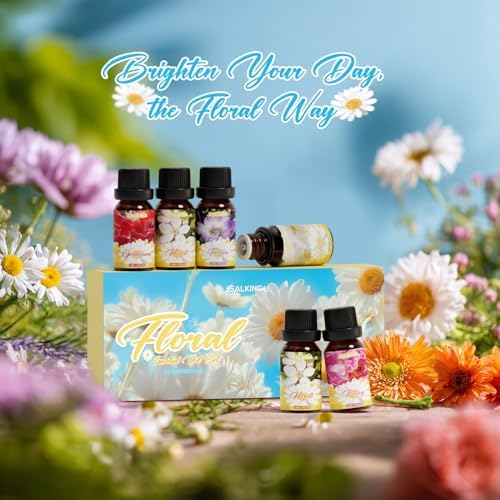 SALKING Essential Oils Gift Set, 100% Pure Aromatherapy Oils Set, 6 x 10 ML