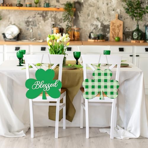 Large Size 12" Wooden Shamrock Ornaments to Paint, St. Patrick's Day Decoration Cutouts Wooden DIY Blank Unfinished Shamrock Irish Door Hanging Sign Plaque Crafts Hanging Decorations 3PCS