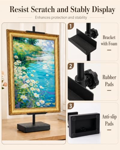 AZEAM 17" Adjustable Tabletop Easel Stand, Black Picture Easels for Display