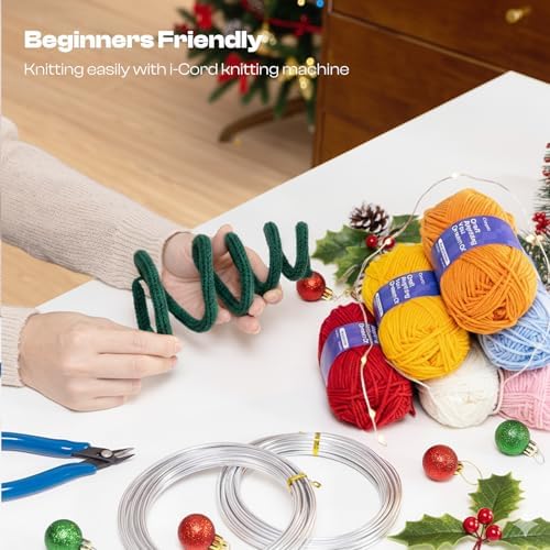 Caydo Aluminum Craft Wire & Acrylic Yarn Skeins Kit for iCord Beginners