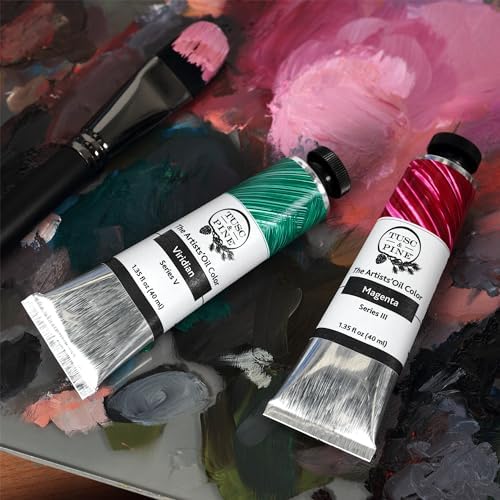 Tusc & Pine Artist Oil Paint - 40 ml Set of 3- Assorted Mixing Colors -Non-Yellowing, Rich & Creamy Consistency, Maximum Pigment Load, Small Batch Milled Oil Paints Developed for Professional Artists