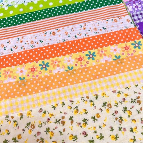 Cotton Fabric DIY Making Supplies Quilting Patchwork Fabric Fat Quarter Bundles DIY for Quilting Cotton Patchwork Cushions (Pink/Purple, 9.8" x 9.8")