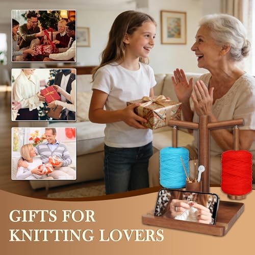 Magnetic Yarn Holder for Crocheting with Phone Stand