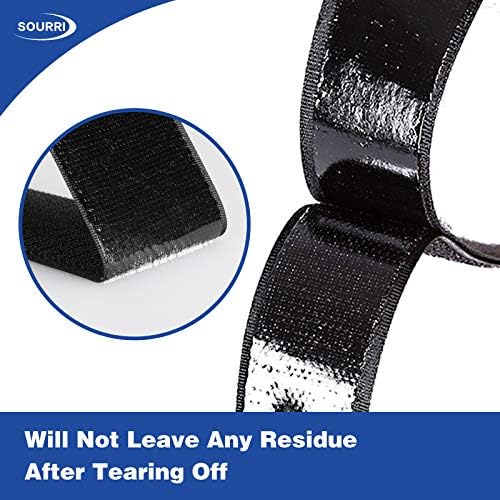 SOURRI 1 Inch x 82 Feet Hook and Loop Tape Sticky Back Fastener Roll, Nylon Self Adhesive Heavy Duty Strips Fastener for Home Office School Car and Crafting Organization
