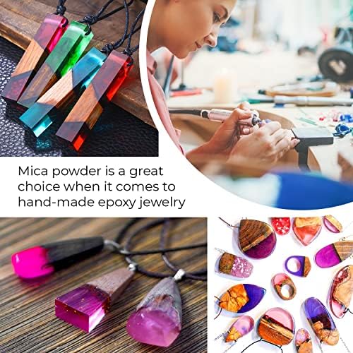Mica Powder for Resin Coloring - 24 Colors Jars Pigment Powder for Nails