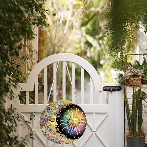 AIBOERL Diamond Art Kits for Adults, Sun Moon Acrylic Hanging Suncatcher