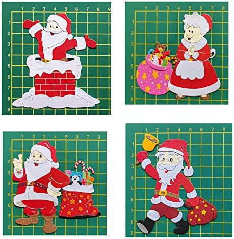 4 Sets Santa Chimney Christmas Die Cuts for Card Making Mrs Claus Scrapbooking Supplies Dies Embossing Stencil Template Tool for DIY Molds Paper Card Photo Album Craft Decoration