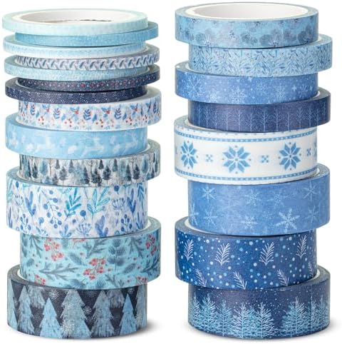 Mr. Pen- Washi Tape Set, 21 Rolls, Assorted Sizes, 5 Yards/Roll | Washi Tape for Scrapbook, Arts, Crafts, Journals and Planners, Ocean Breeze