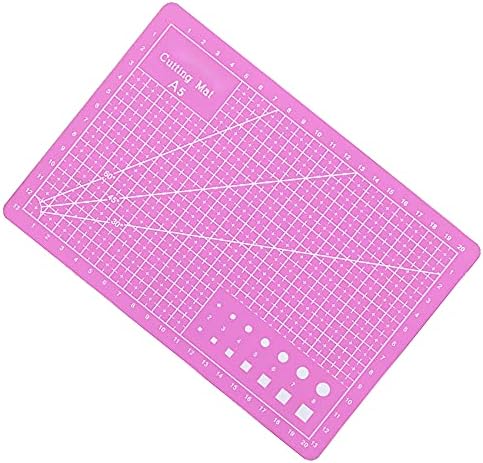 Self Healing PVC Cutting Mat, Gridded Rotary Cutting Board, Sturdy Craft Cutting Mat, Single Sided, A5, Pink