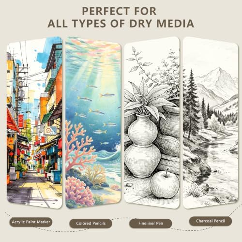 Hardcover Pocket Sketchbook, 3.5" x 5.4" Mini Small Travel Drawing Journal, 92lb/150gsm Heavyweight Paper, 120 Pages Blank Sketch Book for Adults Artists Mixed Media, Ideal Gift,Light Khaki