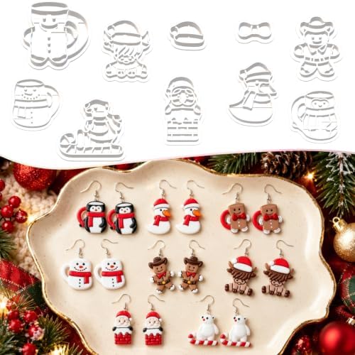 10Pcs Christmas Winter Polymer Clay Cutters Set