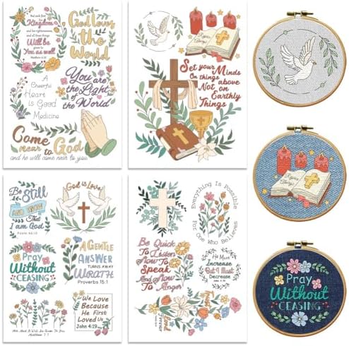 peacoblue Bible Verses and Flower Stick and Stitch Embroidery Patterns