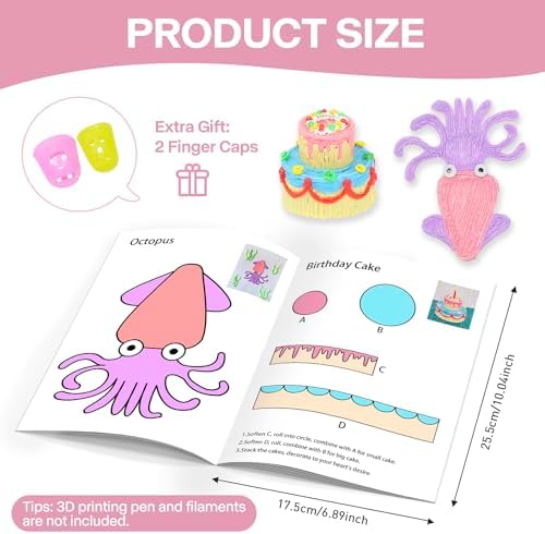 3D Pen Printing Drawing Book, 40 Patterns Printer Graffiti Copy Book