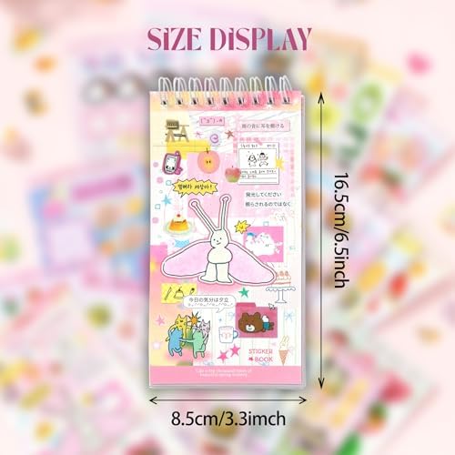 20 Sheets INS Style Cute Cartoon Sticker Book – Kawaii Stickers for Journaling Junk Journal Scrapbooking Planner DIY Crafts